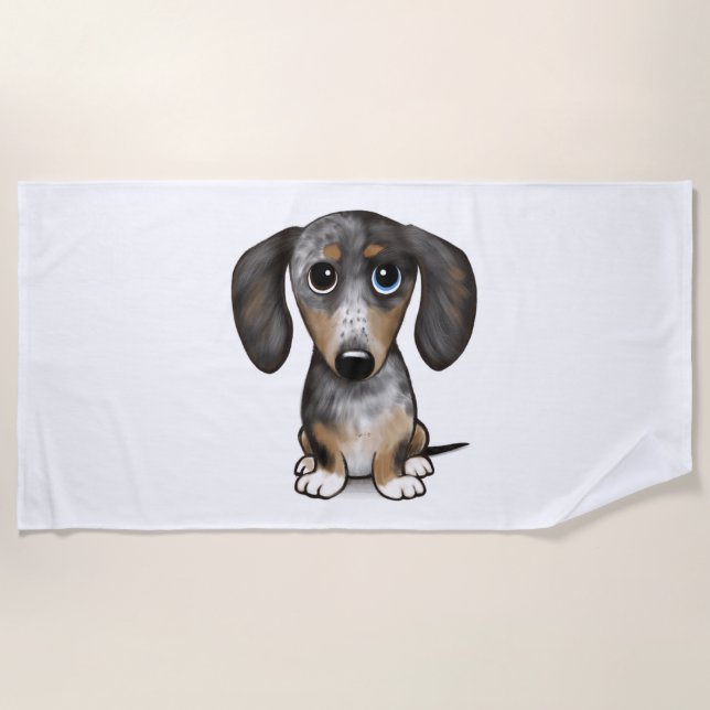 Toalha De Praia Merle Dapple Dachshund Cute Wiener (Frente)