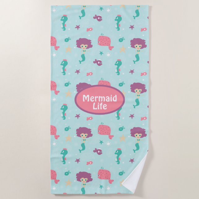 Toalha De Praia Mermaid Life Beach Towel (Frente)