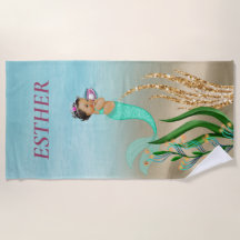Mermaid Monograma Beach Towel