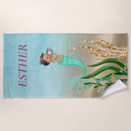 Toalha De Praia Mermaid Monograma Beach Towel