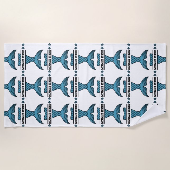 Toalha De Praia Mermaid Strong Beach Towel (Frente)