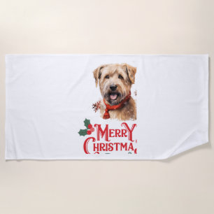 Toalha De Praia Merry Christmas Staffordshire Bull Terrier