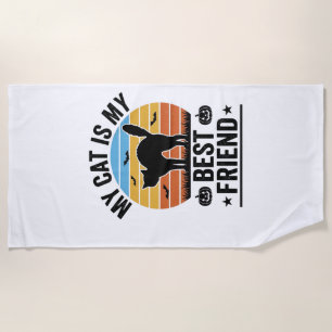 Toalha De Praia Meu Gato É Meu Melhor Amigo Camisa Vintage de Gato