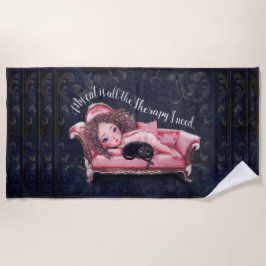 Toalha De Praia Meu gato é toda terapia que eu preciso