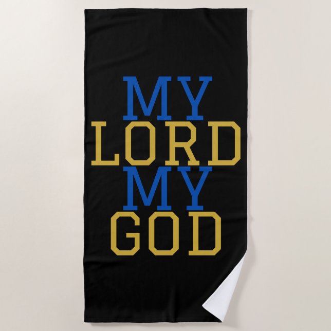 Toalha De Praia Meu Senhor Meu Deus Bíblico (Frente)