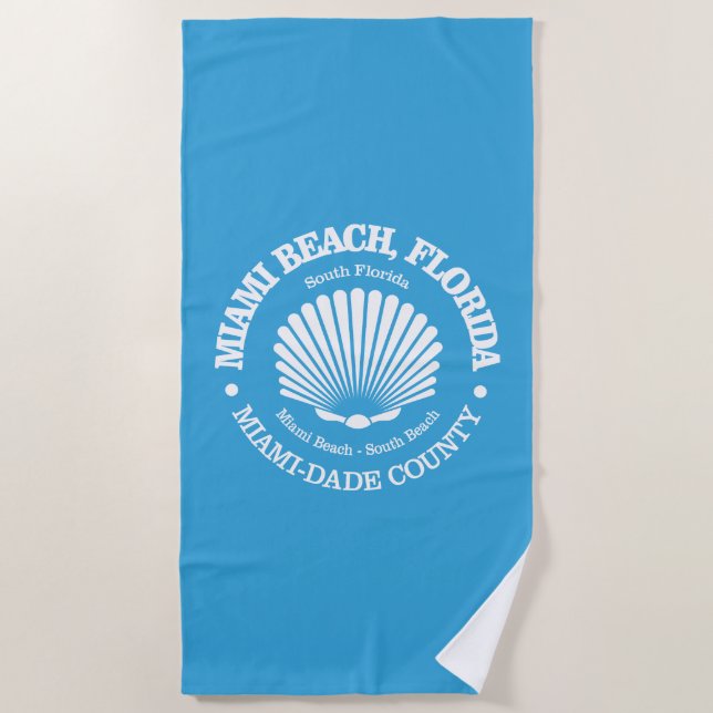 Toalha De Praia Miami Beach (concha) (Frente)