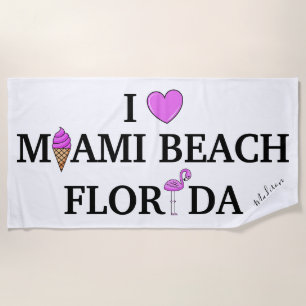 Toalha De Praia Miami Beach conhecido feito sob encomenda bonito