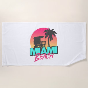 Toalha De Praia Miami Beach Viagem Vintage