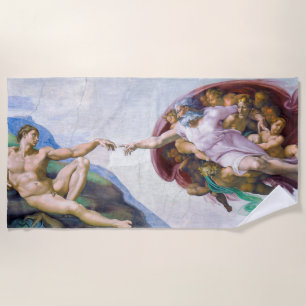 Toalha De Praia Michelangelo - Criação de Adão, Capela Sistina