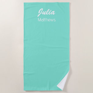 Toalha De Praia Mineralista verde-menta personalizado
