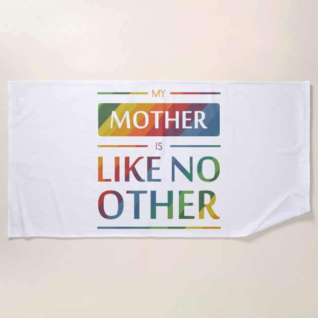 Toalha De Praia Minha mãe é como nenhuma outra (Frente)