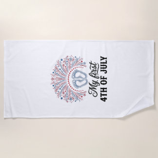 Toalha De Praia Minha Primeira Camisa Patriótica de Bebê com Pés d