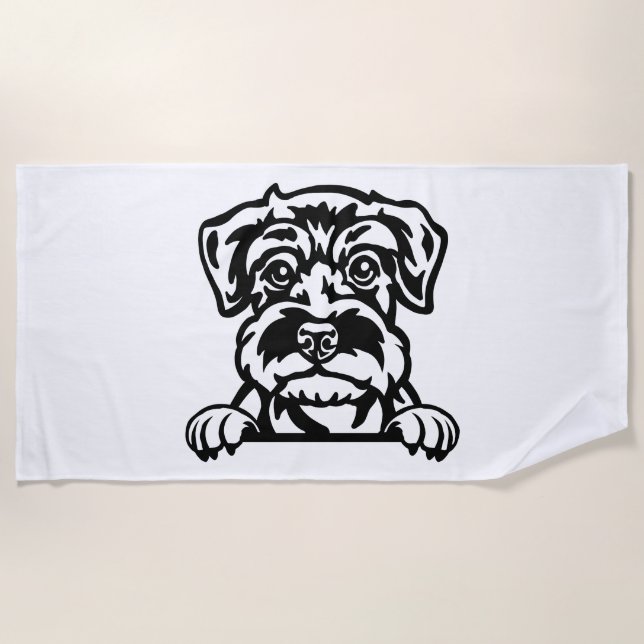 Toalha De Praia Miniatura Schnauzer (Frente)