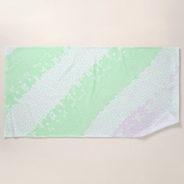 Toalha De Praia Minimalismo Abstrato Art Pale Turquesa Verde Rosa