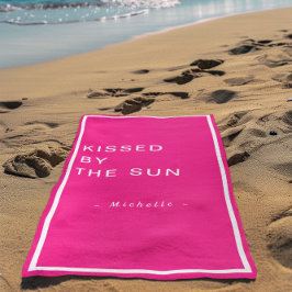 Toalha De Praia Minimalist Personalized Kissed by the Sun