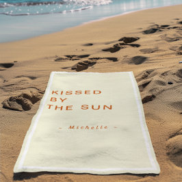 Toalha De Praia Minimalist Personalized Kissed by the Sun