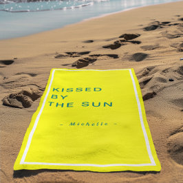 Toalha De Praia Minimalist Personalized Kissed by the Sun