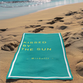 Toalha De Praia Minimalist Personalized Kissed by the Sun