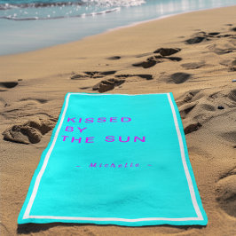 Toalha De Praia Minimalist Personalized Kissed by the Sun