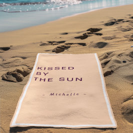 Toalha De Praia Minimalist Personalized Kissed by the Sun