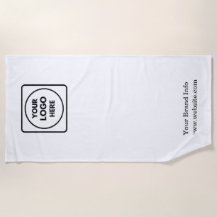 Toalha De Praia Minimalista branco Design de logotipo comercial