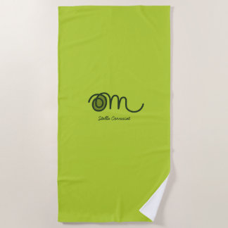 Toalha De Praia Minimalista Om Manuscrito Personalizado