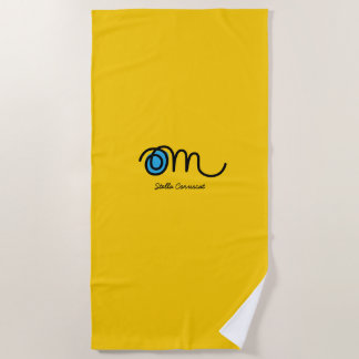 Toalha De Praia Minimalista Om Manuscrito Personalizado