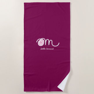 Toalha De Praia Minimalista Om Manuscrito Personalizado