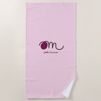 Toalha De Praia Minimalista Om Manuscrito Personalizado