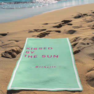 Toalha De Praia Minimalista Personalizado Beijado pelo Sol