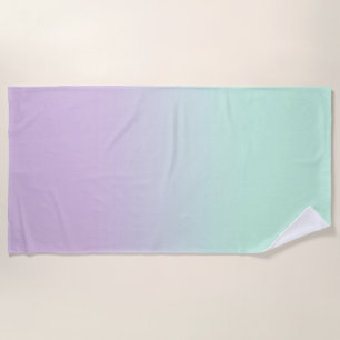 Toalha De Praia Mint Aestésico De Pastel E Ombre De Gradiente Lil