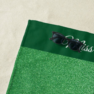 Toalha De Praia Miss América estilo Glitter Pageant Beach Towel