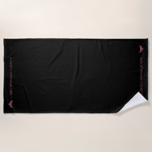 Toalha De Praia Miss America Rodeo Custom Pink Tiara Beach Towel