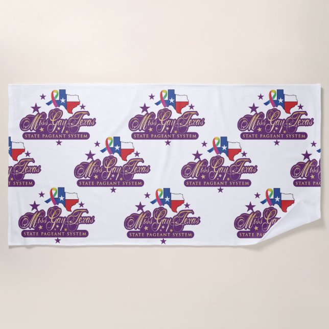 Toalha De Praia Miss Gay Texas State Beach/Piscina Towel (Frente)