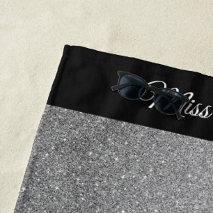 Toalha De Praia Miss USA style Pageant Glitter Glam Beach Towel