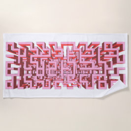 Toalha De Praia Modern 3D Pink Maze Beach Towel