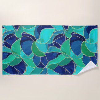 Toalha De Praia Modern Abstract Waves Seamless Pattern