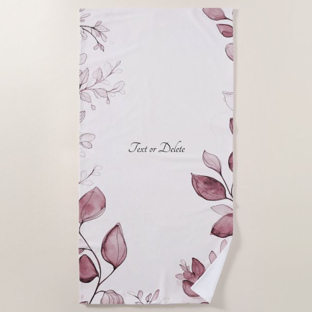 Toalha De Praia Modern Red Leaves Beach Towel (Frente)