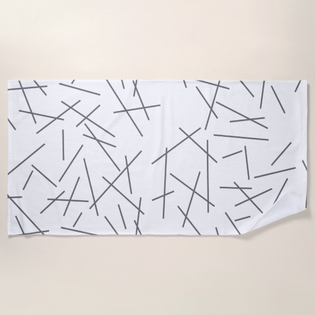 Toalha De Praia Modern, simple, messy, trendy graphic line pattern (Frente)