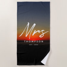Modern Sunset em Manuscrito Minimalista de Água