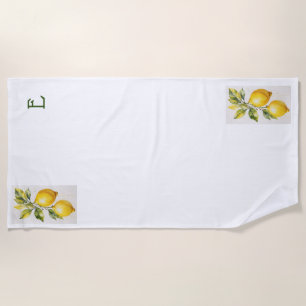 Toalha De Praia Modern Zesty Lemon Monograma