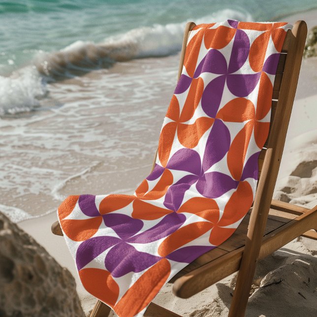 Toalha De Praia Moderno de Meio século Vibrante (Criador carregado)