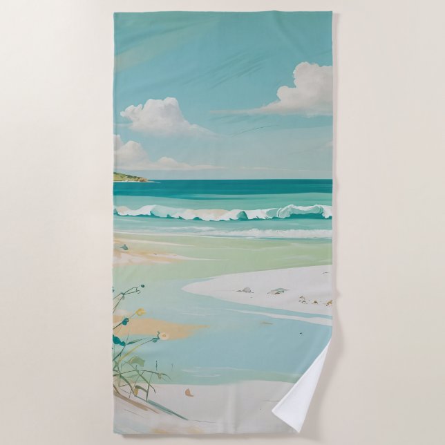 Toalha De Praia Modo de Exibição Costeira Calm (Frente)