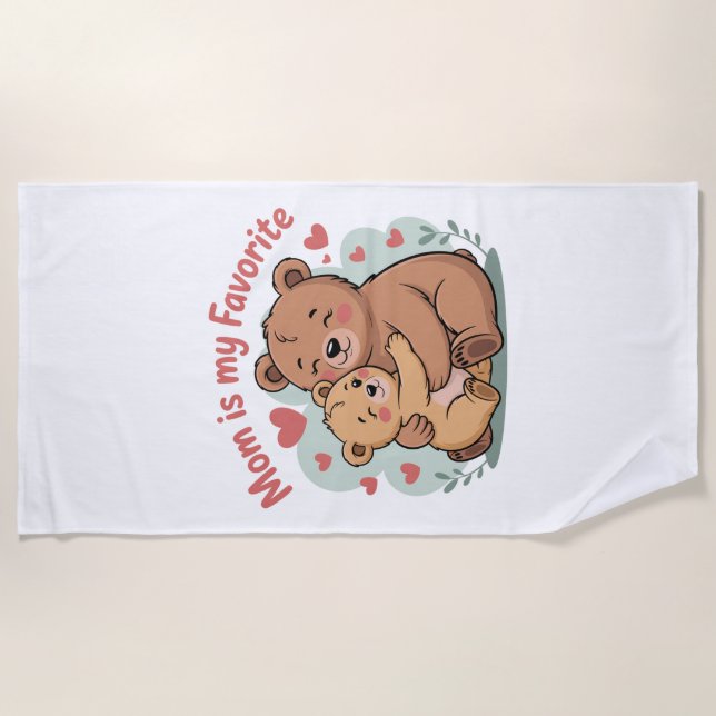 Toalha De Praia Mom Is My Favorite (Frente)