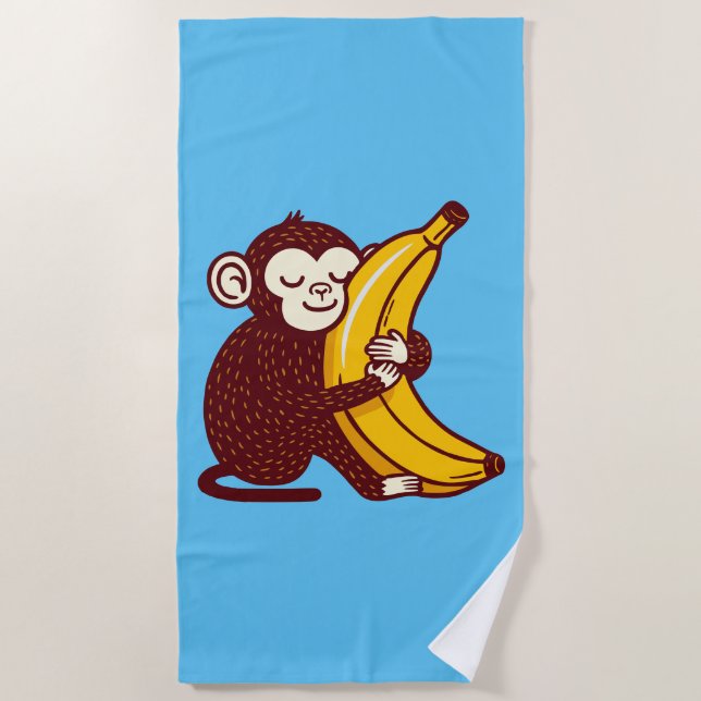 Toalha De Praia Monkey Love Banana (Frente)