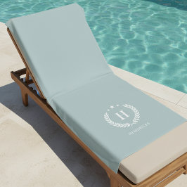 Toalha De Praia Monogram Duck Egg Green Stylish Modern Minimalist