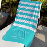 Toalha De Praia Monograma Azul Aqua Azul com Stripe Náutica<br><div class="desc">Apresentando a nossa Torre Náutica de Praia Monográfica Striped Monograma - uma combinação perfeita de estilo pessoal, conforto superior e elegância inspirada no oceano. Isto não é apenas uma toalha de praia, mas um belo testemunho do seu gosto e amor perceptivos por todas as coisas náuticas. Projetado com o marinheiro...</div>
