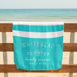 Toalha De Praia Monograma Azul Aqua Rosa de Banda de Compass Náuti<br><div class="desc">Bata no Calor: A Torre Náutica de Praia do Monograma para a Sua Próxima Getaway Atualize seu dia de praia com nossa impressionante Rosa de Banda Náutica Monográfica! Não só é incrivelmente suave e absorvente, como esta toalha de praia também adiciona um toque de elegância e estilo a qualquer praia...</div>