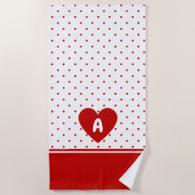 Monograma de Fundo Branco Vermelho Bolinhas Person