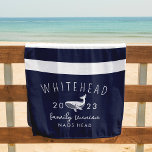 Toalha De Praia Monograma de Marinho de Baleia Náutica<br><div class="desc">Beach Vibes in Cheio Swing: Torres Monográficas de Stripe de Baleia Náutica Entram no balanço da praia vivendo com estas Torres de Praia Monograma de Stripe de Baleia Náutica! Envolvendo com charme costeiro, nossas toalhas oferecem a combinação perfeita de conforto e estilo. São o acessório perfeito para viagens de praia...</div>